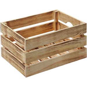 Geflammte Kesper Holzkiste aus Kiefernholz, 23x30x40 cm, 27 Liter, offene Aufbewahrungsbox.