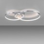 Moderne LED-Deckenleuchte Asmina von Just Light, Aluminium, 69x55 cm, mit verschlungenen Ringen.