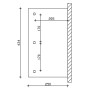 Skizze der Skan Holz Terrassenüberdachung Bormio 434x250 cm mit Maßangaben.