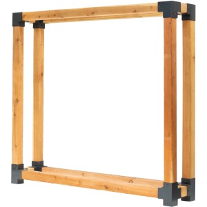 Westmann Kaminholzregal Michel XXL aus Lärchenholz, unbehandelt, mit Stahlverbindern.