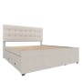 okwish Polsterbett 140x200cm mit Schubladen Schlafzimmer Beige ohne Matratze
