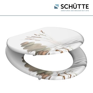 Schütte MDF WC-Sitz Balance mit Stein- und Gräser-Motiv für ein entspanntes Ambiente im Badezimmer.