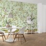 Komar Vliesfototapete Oiseaux du Paradis im Esszimmer mit floralem Vogelmuster.