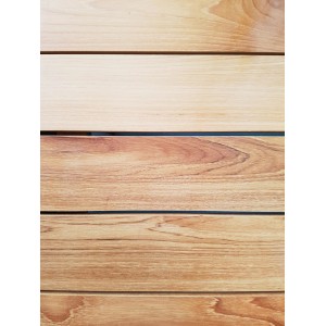 Detailansicht der Tischplatte des rechteckigen Gartentischs Paros von Best Freizeitmöbel.