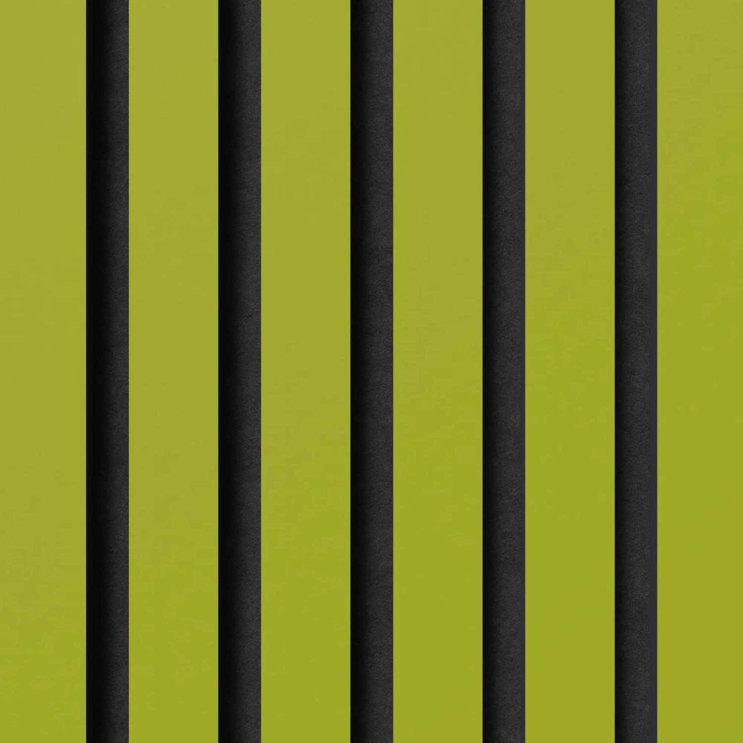 Akustikpaneel Linoleum Spring Green mit schwarzen MDF-Leisten und Filz. Wandpaneel für bessere Raumakustik.