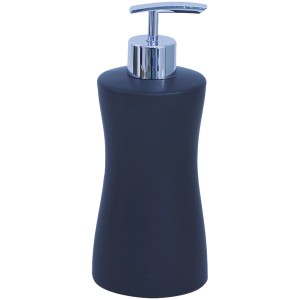 Schwarzer Keramik Seifenspender Palma mit Chrom-Pumpe für stilvolles Bad.