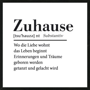 Bild mit Rahmen Anonymus Zuhause 52,5 cm x 52,5 cm