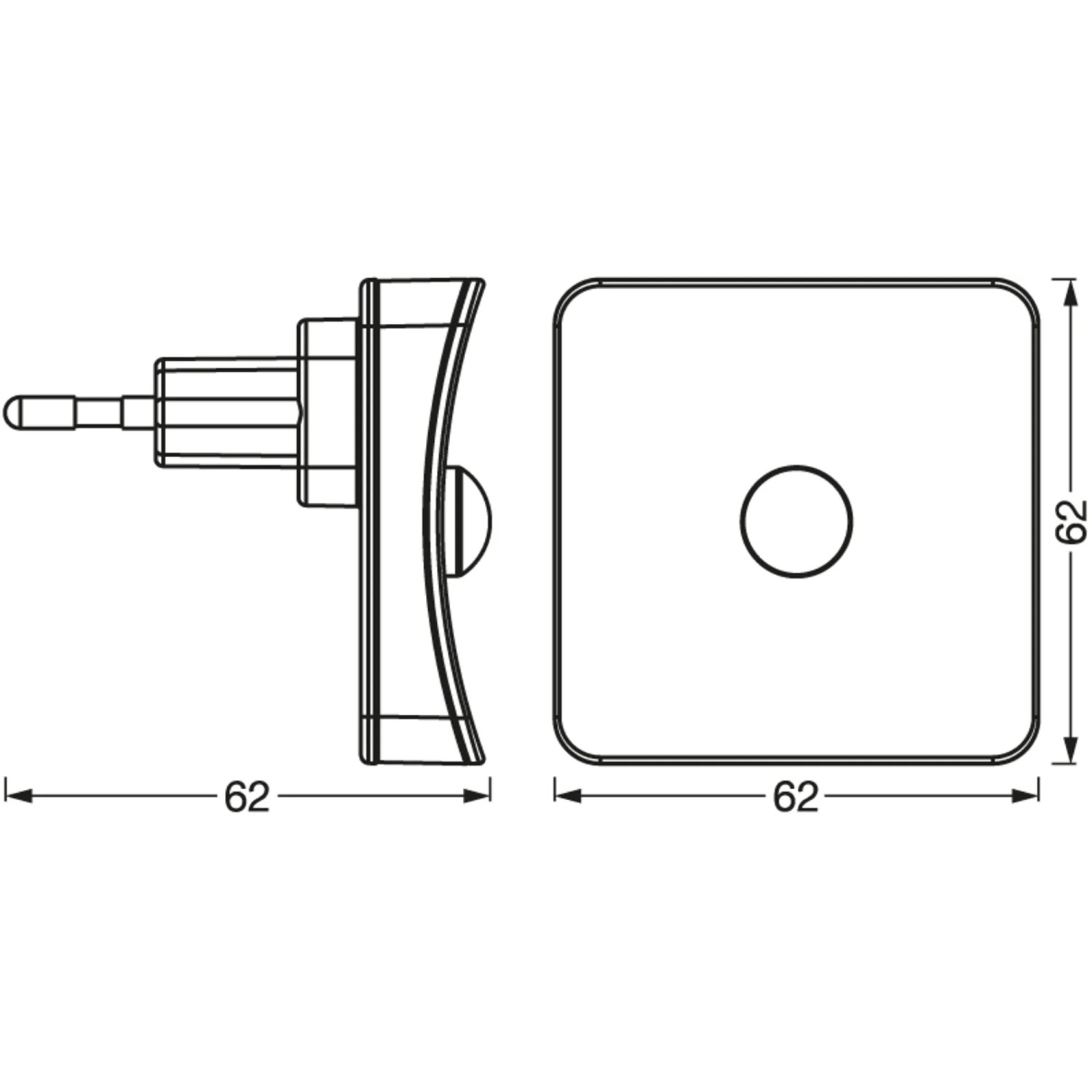 Osram LED-Nachtlicht Lunetta Square Sensor, Nachtlicht mit Bewegungssensor, RGB, 6,2x6,2x6,2cm.