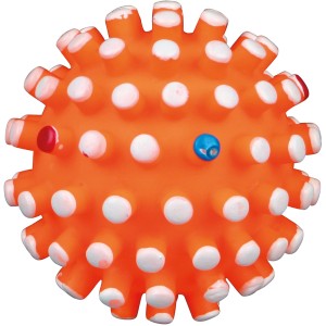 Oranger Jollypaw Igelball aus Vinyl mit Noppen, ein Apportierspielzeug für Hunde.