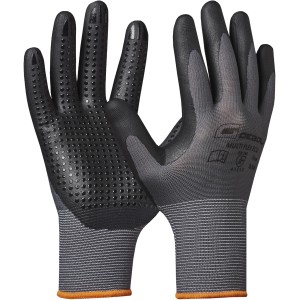 Gebol Arbeitshandschuhe Multi Flex Eco, Größe 10, schwarz, mit Noppen für sicheren Griff.