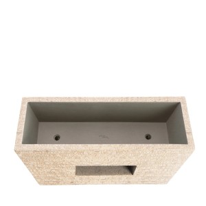 Pflanzwerk Hochbeet Pflanzkübel Vista Premium Frostbeständig Antik 75 cm Sand