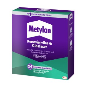Metylan Tapetenkleister Renoviervlies & Glasfaser, 500g Packung für bis zu 5 Rollen.