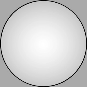 Runder DSK Design Wandspiegel Silver Globo, Ø 120 cm, mit mattschwarzem Rahmen.