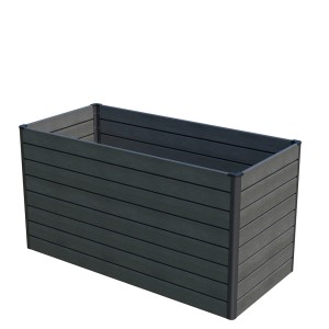 GroJa Hochbeet Solid Rhombus, 150x70x79 cm, steingrau. Kunststoff-Hochbeet mit moderner Optik.
