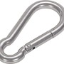 Karabinerhaken aus Edelstahl, 80 mm, mit Schnapper für Ketten und Seile.