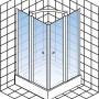 Schulte Eckeinstieg mit Drehfalttür, Echtglas, Chrom-Optik, 90x90 cm. Eckdusche mit platzsparender Tür.