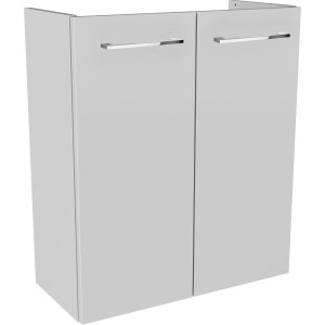 Fackelmann Waschbeckenunterschrank SBC, weiß, 52 cm breit, mit zwei Türen und Griffen.