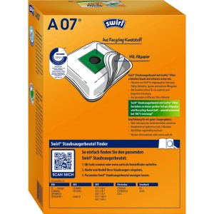 Swirl A 07 Staubsaugerbeutel EcoPor, 4 Stück, für Staubsauger der Kategorie Staubsauger Zubehör.