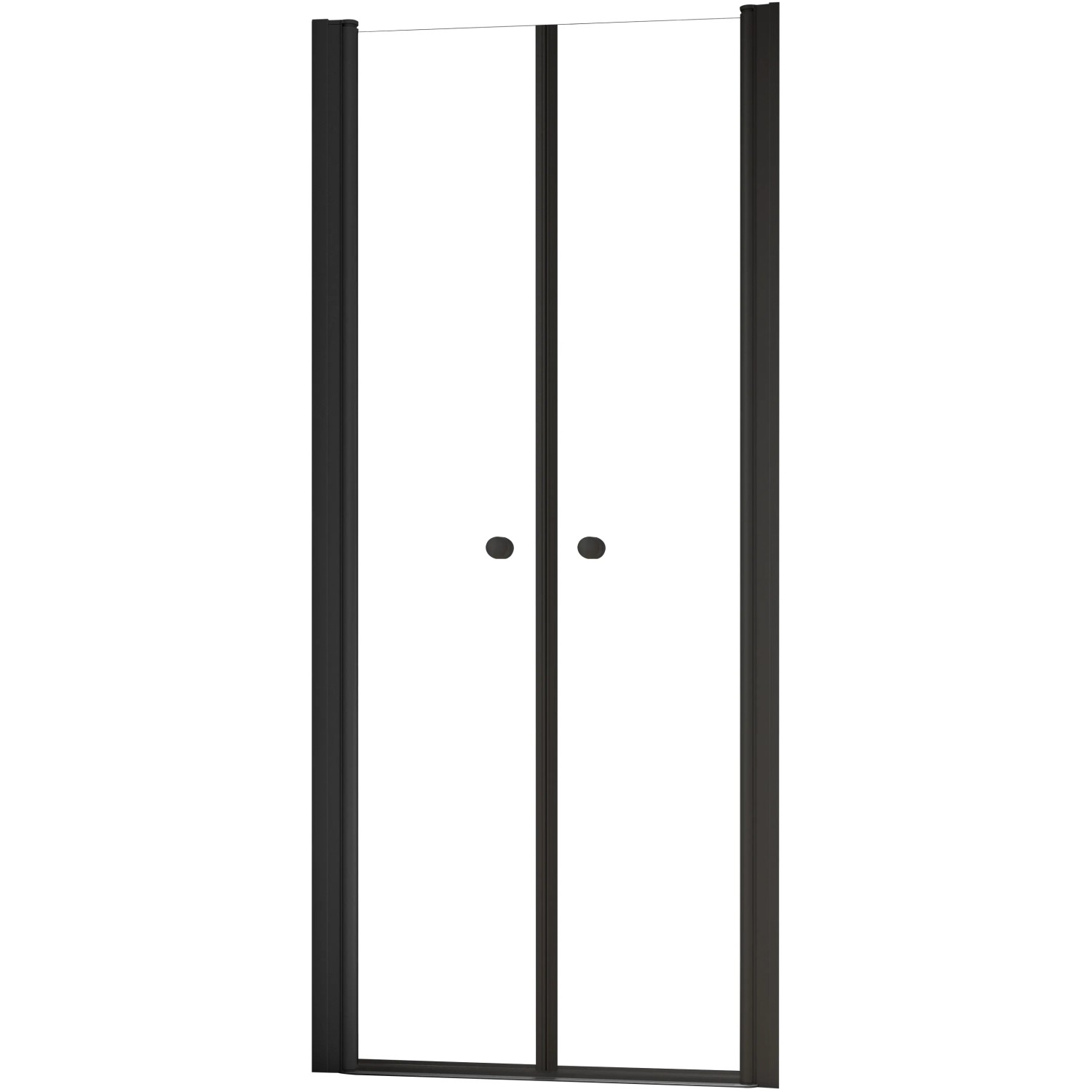 Schulte ExpressPlus Pendeltür, Nische, Mattschwarz, 200x90 cm. Duschtür mit zwei Türhälften.
