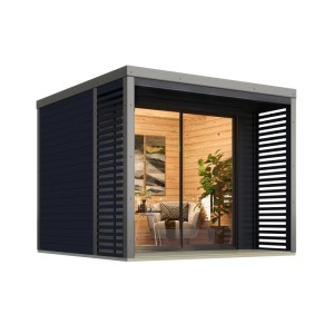 Karibu Gartenhaus Flavio B Grau-Alu