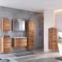Badezimmer-Set mit Held Möbel Bad-Hochschrank Verona in Wotaneiche, 40 cm breit.