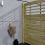 Druckimprägniertes Kantholz 9x9x180 cm für Zaunbau & Sichtschutz im Garten.