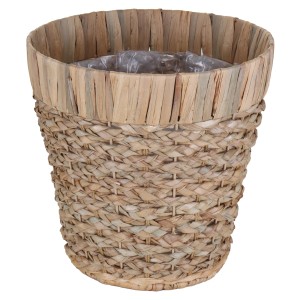A.H.G. Pflanzkorb Bananenblatt mit Polybeutel Ø 24 cm x 23,5 cm Beige-Natur