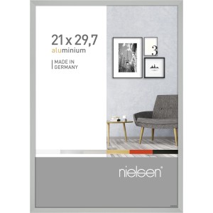 Aluminium Bilderrahmen Pixel, 21x29,7 cm (A4), silber matt. Made in Germany.