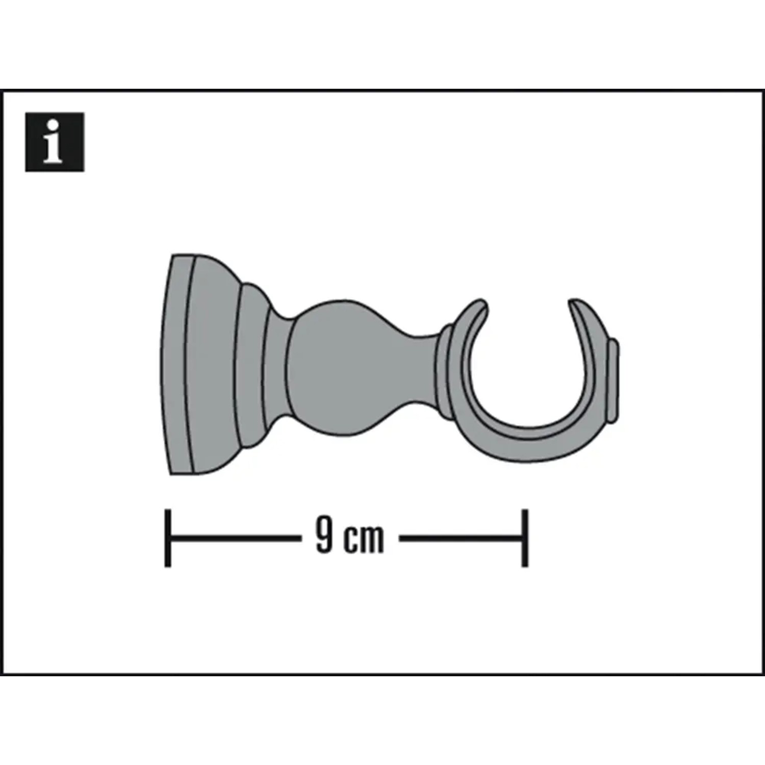 Gardinia Träger Country Rustikal offen, Castell-Eiche, 9 cm, für Stilgarnituren.