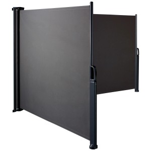 OBI Vertikalmarkise Cordoba, 2-seitig, anthrazit, 300x150 cm, Sicht- und Windschutz für Terrasse und Balkon.