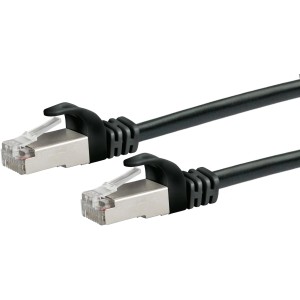 Schwaiger CAT 6 Netzwerkkabel, 2,5 m, schwarz, mit RJ45 Stecker für Netzwerkverbindungen.