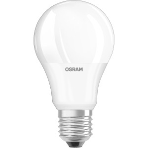 Osram E27 LED-Lampe, 8,5 W, Glühlampenform, 2er-Set, neutralweißes Licht.
