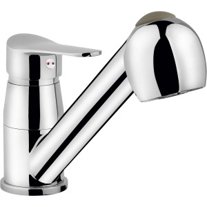 Einhebel-Küchenarmatur Bolzano Niederdruck Chrom mit Geschirrbrause