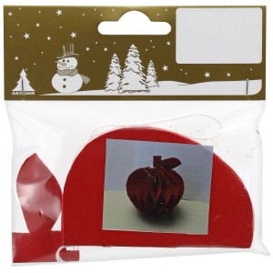 Weihnachtsdekoration Apfel zum Ausklappen aus Papier in Rot