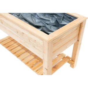 Westmann Hochbeet aus Lärchenholz mit Ablage, 120x65x75 cm, Natur.