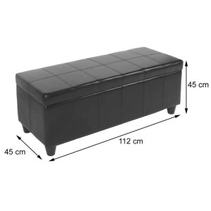 Cremefarbene MCW Sitzbank Arezzo mit Stauraum, Lederoptik, 114x38x45 cm.