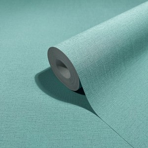Rolle Marburg Vliestapete Uni in Grün-Blau mit feiner Struktur.