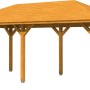 Skan Holz Pavillon Orleans 1, eiche hell lasiert, 294x576 cm. Gartenlaube aus Holz mit robusten Pfosten.