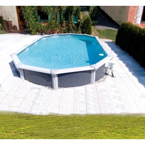 Chemoform Stahlwandpool Set Steely Supreme Design 515 cm x 390 cm x 132 cm