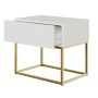 Selsey Nachttisch Veldio Rillenfront Goldfarbenes Gestell Weiß 50 cm_4