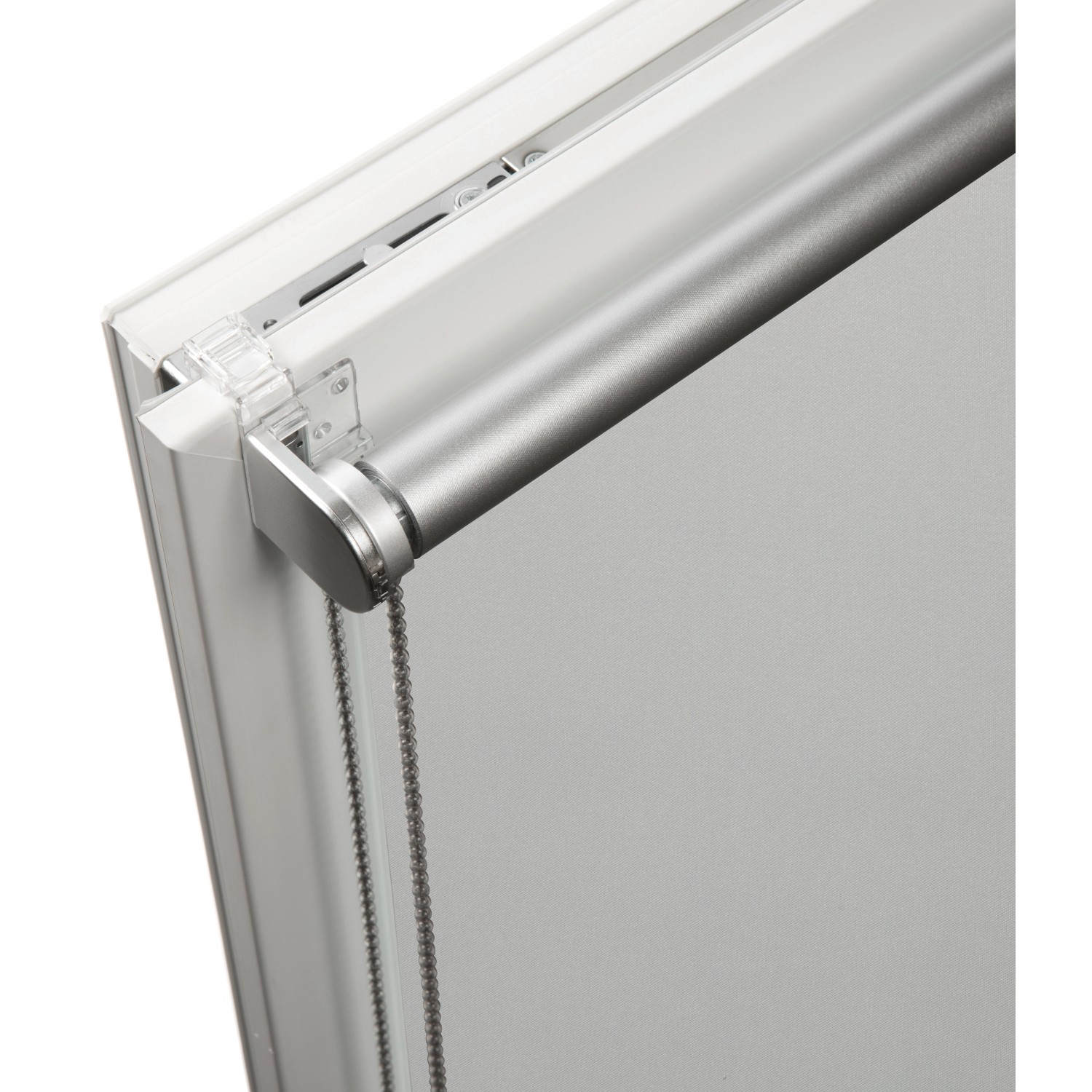 Schöner Wohnen Thermo-Rollo Martha, 45x150 cm, hellgrau, mit Seitenzug und alubeschichteter Rückseite.