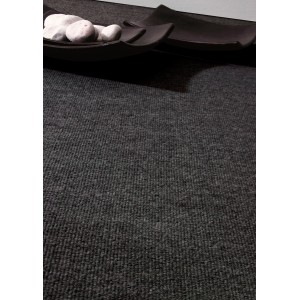 Anthrazitfarbener Andiamo Teppichboden Malta als Meterware, Breite 400 cm.