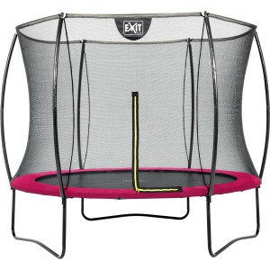 EXIT Silhouette Trampolin D305cm in Rosa mit Sicherheitsnetz.