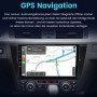 Junsun 9 Zoll Autoradio mit GPS Navigation im BMW E90 Armaturenbrett. Zeigt Routenführung auf dem Touchscreen.