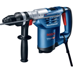 Blauer Bosch Professional Bohrhammer GBH 4-32 DFR mit Koffer und Tiefenanschlag.