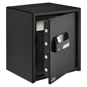 Burg-Wächter Profi-Safe PRS 540 E, schwarzer Tresor mit geöffneter Tür und elektronischem Schloss.