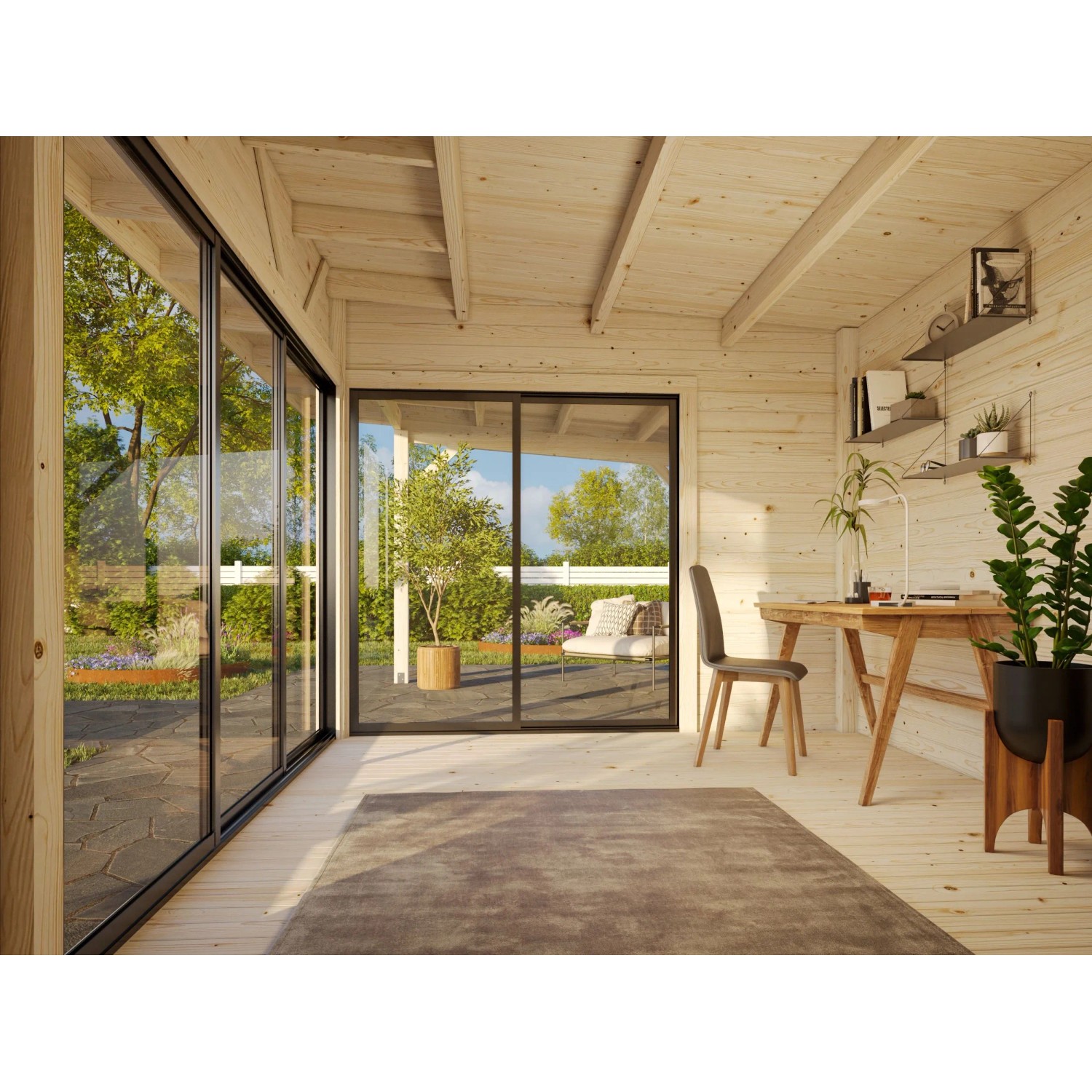 Palmako Gartenhaus Andrea Slide Plus 693 x 300 cm Grau-Anthrazit FSC ...