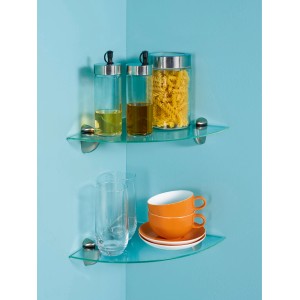 OBI Eckregal Glasboden Villar Klar 25 cm x 25 cm x 0,6 cm