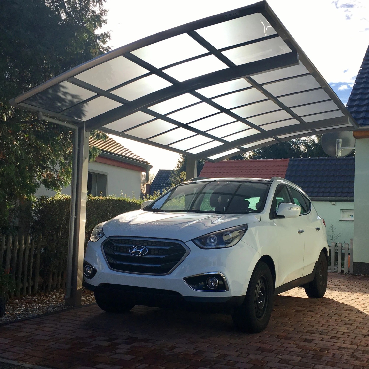 Ximax Alu Carport Portoforte Typ 80 Edelstahl-Look XL 301x495 cm Sonderfertigung_7