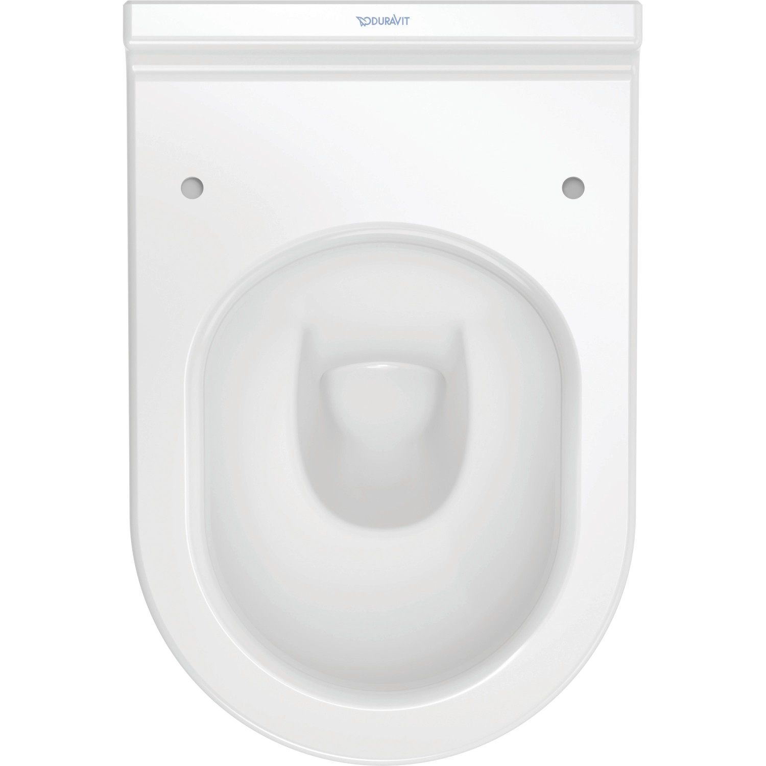 Duravit Wand WC Set Starck 3, Weiß, Tiefspüler mit WC-Sitz und Absenkautomatik, Aufsicht.